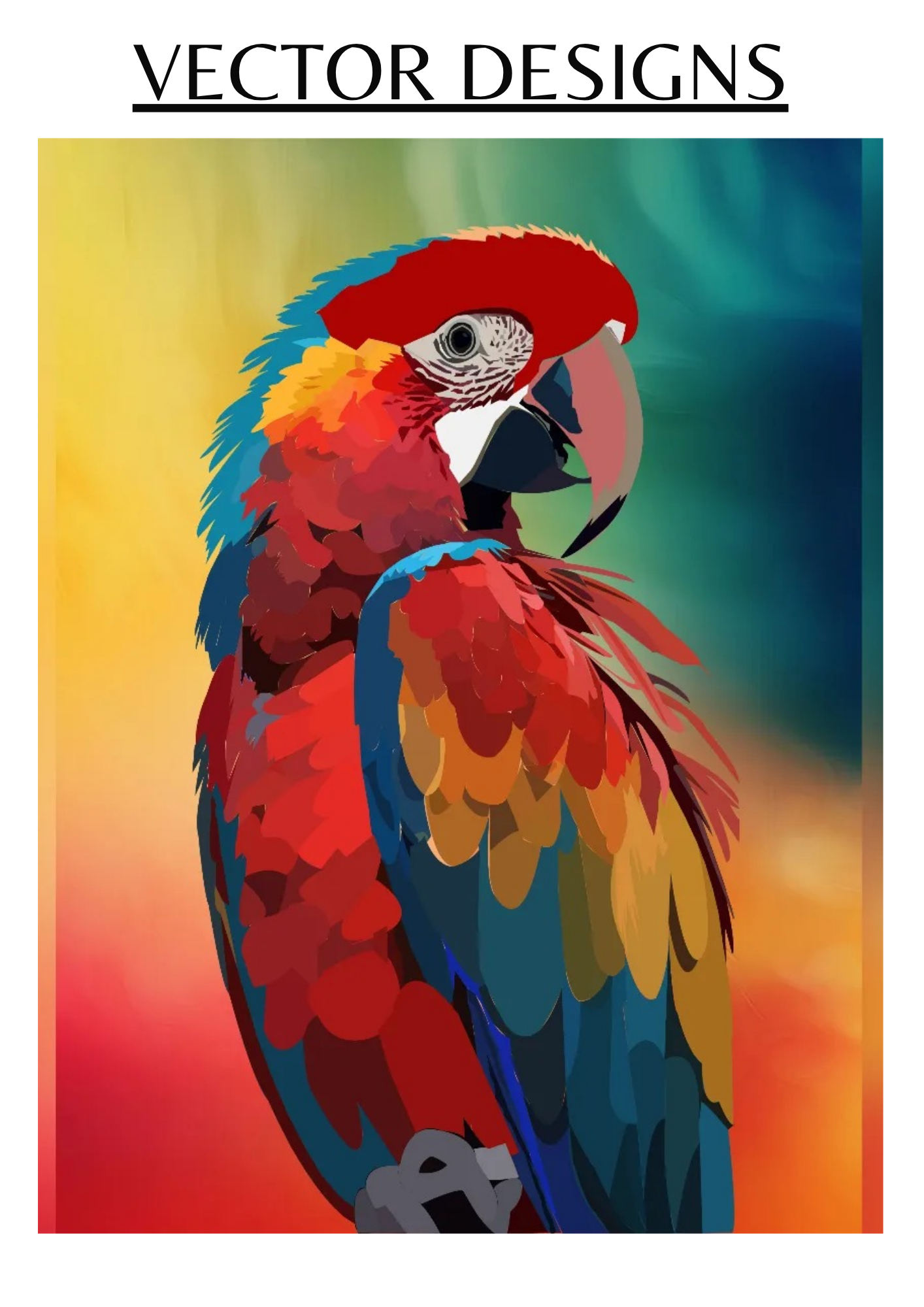 Scarlet Macaw Polygon Vector Illustration